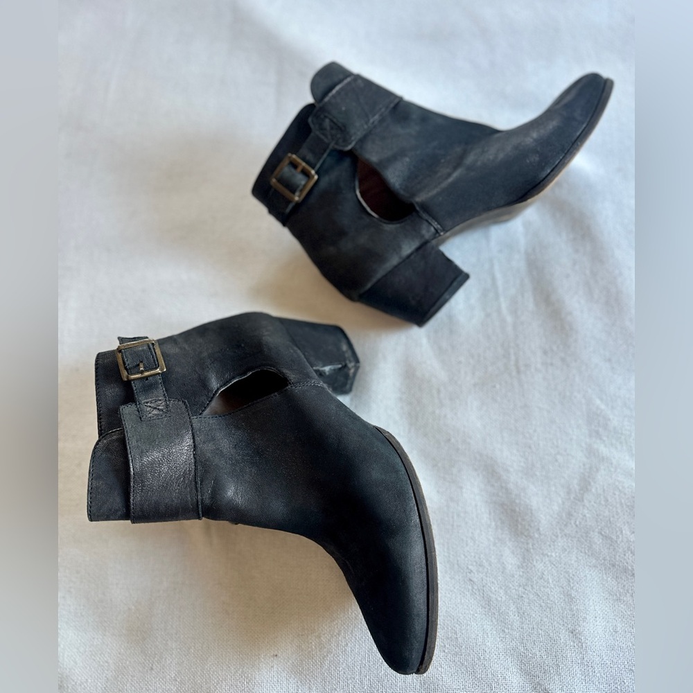 FREE PEOPLE Belleville Black Leather Ankle Boots | Women’s 8.5 - Picture 3 of 10
